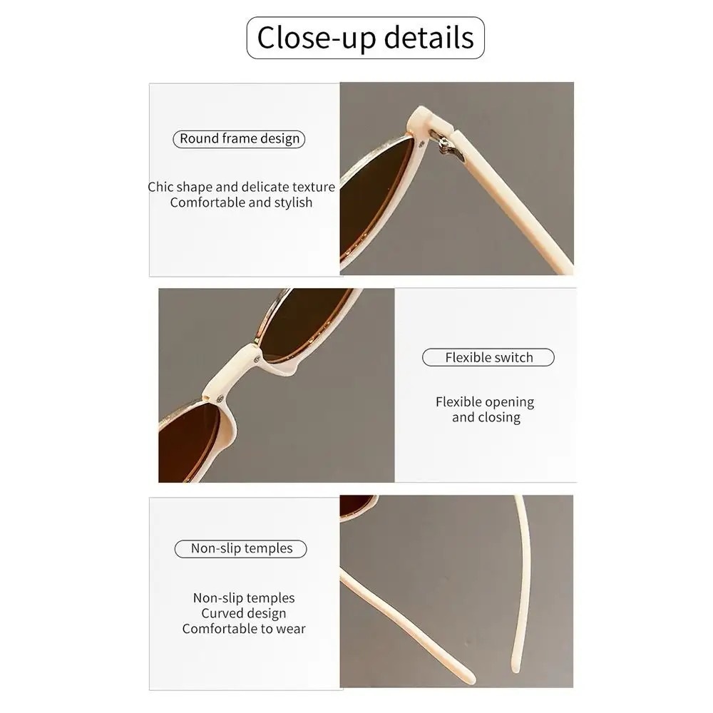 Cateye Pastel Ivory Half Cat Eye Sunglasses - Picture 3 of 3